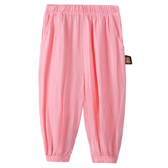 Pimfylm Kids Casual Pants Boys Baby Boys Cargo Joggers Pants Toddler Lightweight Hiking Pants Kids Pull On Sweatpants Pink,Size for 3-5 Years
