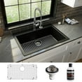 thumbnail image 2 of Karran  QT-812 Top Mount 33 in. Large Single Bowl Quartz Kitchen Sink Kit White, 2 of 5