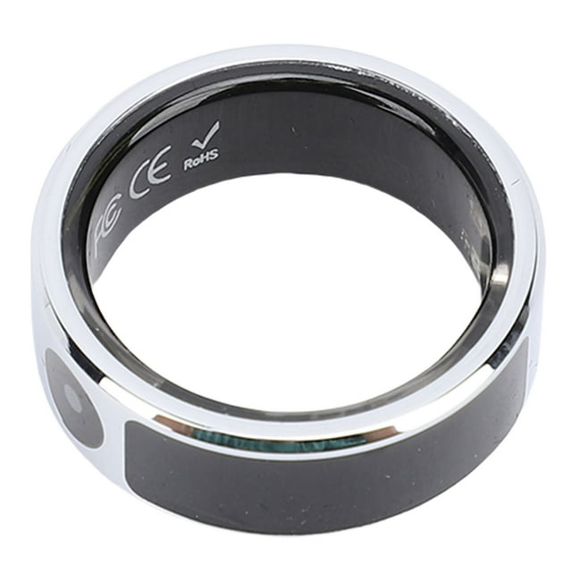 Smart Ring, Stainless Steel Fitness Tracker Ring Color Display Screen Water Proof with Charging Box for Daily Life Size 8 ID 17.7mm / 0.70in, Circumference 55.5mm / 2.19in,Size 9