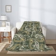 thumbnail image 2 of Throw Blanket for Couch Sofa and Bed, Paisley Pattern No.90100 Super Soft Plush Throw Blanket, Fuzzy Cuteness Comfy Warm Washable Flannel Blanket & Throws for All Season 50"x40", 2 of 5