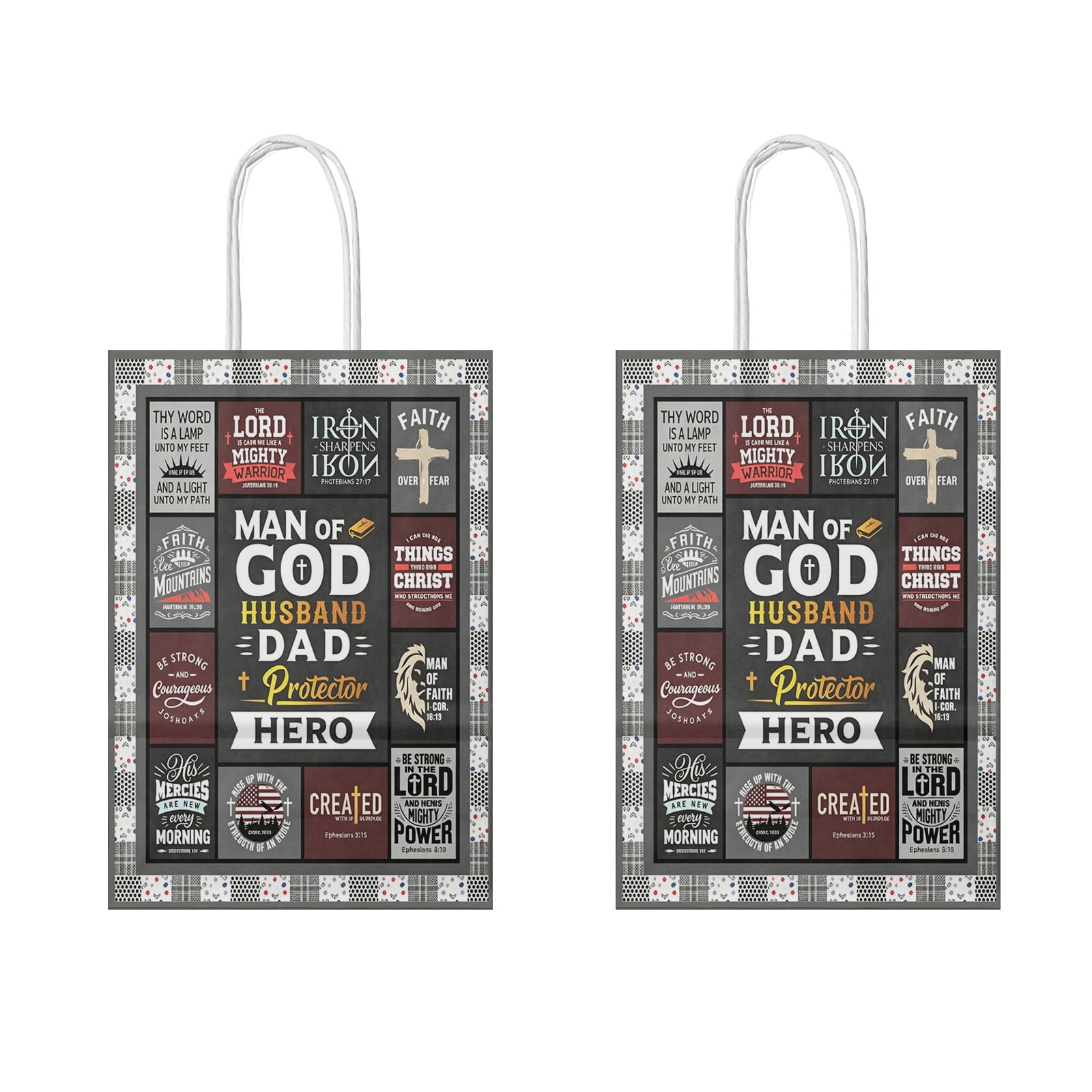 YAHAFEPY Christian Men Party Favor Bags, Religious Faith Candy Gift Bags with Handles for Adults 20Pcs