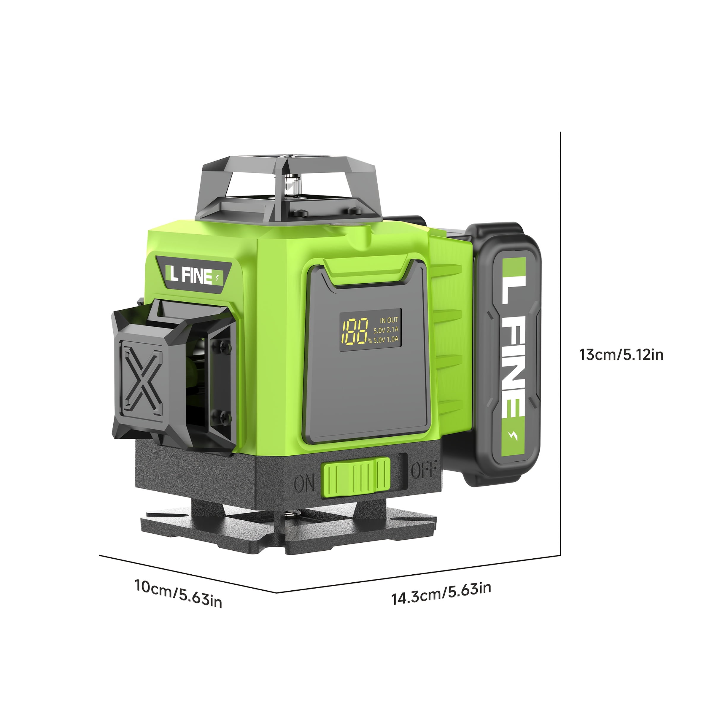 L FINE Laser Level, 4x360° Self-Leveling Green Cross Line 4D 16 Lines Laser Metal Window Tool with Remote Control, 1* 4800mAh Battery, Magnetic & Liftable Bracket