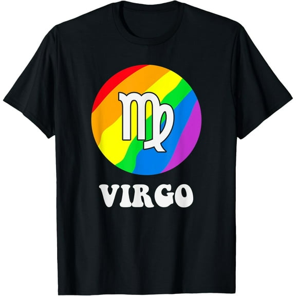 Pride Month Zodiac Sign Star Virgo LGBT Flag T-Shirt men and women can wear, black, white, gifts