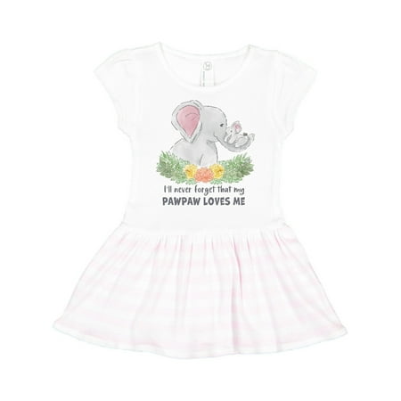 

Inktastic I ll Never Forget That My Pawpaw Loves Me with Cute Elephant Gift Toddler Girl Dress