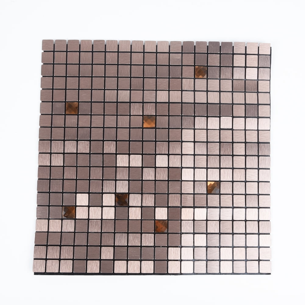 1x Peel and Stick Tile Backsplash Mosaic Self Adhesive Tiles Kitchen Wall Silver 