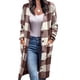 thumbnail image 3 of Drop Shoulder Outwear, Casual Plaid Coat Loose Button Up Warm For Lady For Dating ANGGREK Otros, 3 of 5
