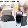 thumbnail image 5 of ShellTech Phone Case for iPhone 14 Pro Max Zipper Wallet Cover with Credit Card Holder Slot Shoulder Crossbody Strap Cell Women Girls Men,Black, 5 of 10