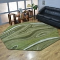 thumbnail image 5 of Rugsotic Carpets Hand Tufted Wool Eco-Friendly Area Rugs - 6'x6', Octagon, Green, Modern Contemporary Design, High Pile Handmade Anti Skid Rugs for Living Room, Bed Room (K00672), 5 of 6