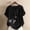 Black, variant on Black*Friday Discounted Items under $5 GaThRRgYP Summer Beach Short Sleeve Blouse - Women's Tops,Women Casual and Linen Round-Neck Top Printed Short Sleeve Button T-shirt Blouse Navy XXL
