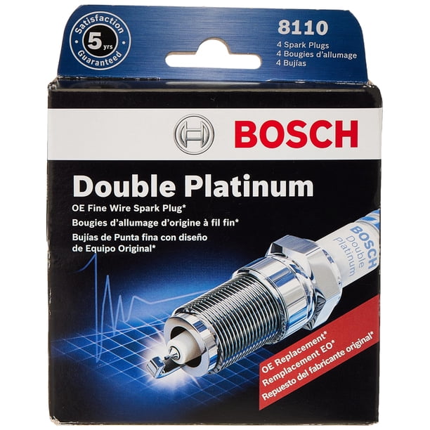 Bujía Bosch 8110 de doble platino con electrodo fino, paquete de 4