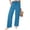 #0498-Sky Blue, variant on Linen Pants Women Elastic Drawstring Waist Patch Side Pocket Loose Fit Wide Leg Pants Coastal Shopping Cool Touch Pants for Women Gift