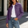 thumbnail image 3 of Gytharion Women's Faux Suede Shirt Jackets Button Front Turn Down Collar Jackets Long Sleeve Solid Color Casual Jackets with Pockets, 3 of 8