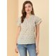 thumbnail image 2 of Blusa Informal Con Cuello En V Y Manga De Casquillo Superior Con Estampado Floral Para Mujer Amarillo L, 2 of 6
