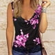 thumbnail image 5 of Camisetas de tirantes Camisetas sin mangas con estampado Floral para mujer, camisetas sin mangas con retazos de encaje, camisetas informales con cuello holgado para verano (Purple, S), 5 of 6