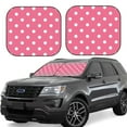 thumbnail image 6 of Kdxio Dots On Rose Red Background Print 2-Piece Sun Shade Front Windshield - Foldable Car Front Window Sunshades for Most Sedans SUV Truck, 6 of 6