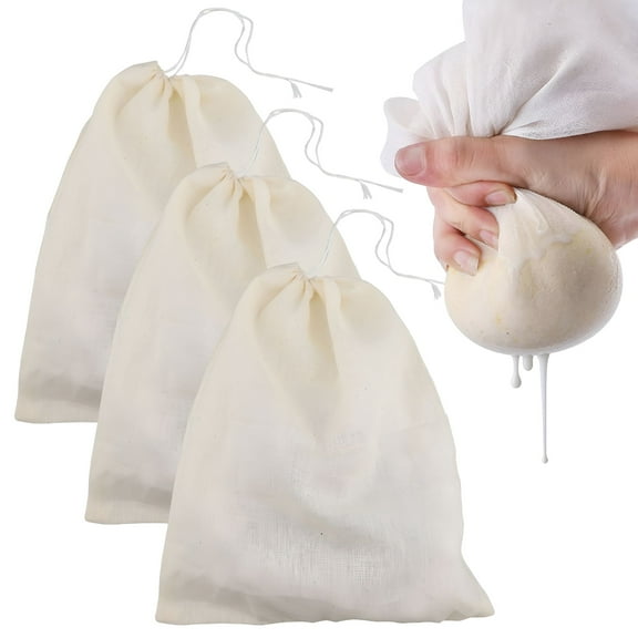 ACDANC 3PCS Organic Cotton Nut Milk Bag Cold Brew Coffee Strainer Reusable Eco-Friendly Filter Bag Kitchen Essentials