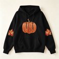 thumbnail image 4 of FchengtaiS Fall Pumpkin Printed Hoodies for Women Long Sleeve Fleece Sweatshirt Halloween Thanksgiving Pullovers Tops, 4 of 6