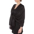 thumbnail image 1 of Large Soft Silky Pashmina Shawl Wrap Scarf Stole in Solid Colors, 1 of 6