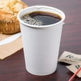 thumbnail image 5 of VeZee 12 Oz Disposable White Poly Paper Durable Hot Cup with White Hinged Tab Lids For Hot/Cold Drink, Coffee Cups, Tea, Cocoa, Travel, Hot Chocolate, Chai, Latte & Hot Soup|500CT, 5 of 7