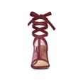 thumbnail image 6 of BLISSFUL STEP Women's Mesh Block Heeled Lace Up Sandals Burgundy 7, 6 of 7