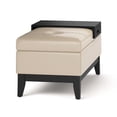 thumbnail image 4 of Oregon 42"W Rectangle Storage OttomanBench with Tray in Satin Cream Faux Leather, 4 of 9