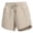 Khaki, variant on Women's Running Shorts with 2 Zipper Pockets, Lightweight Quick Dry Workout Athletic Shorts for Women, Breathable Stretchy Gym Shorts for Running Yoga Hiking Beach Travel Black L