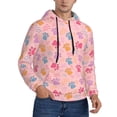 thumbnail image 2 of Fotbe Men's Hoodie with Colorful Pets Paws Pattern - Kangaroo Pocket Pullover Hooded Sweatshirt, Perfect for Daily Wear, Travel, and Home-Small, 2 of 7