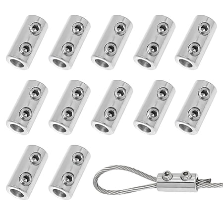 7829 12Pcs Double Holes Metal Clip Reusable Wire Rope Clamps Adjustable Screws Fastener Hardware Slings Tools Enduring