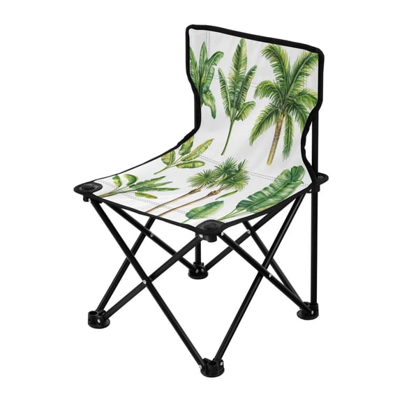 Outdoor Folding Chair 14.46x14.46x22.83 Inches, Camping Folding Chair Easy to Carry Ideal for Outdoor Picnics Camping Park Fishing Lovely Palm Tree