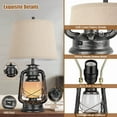 thumbnail image 5 of Rustic Farmhouse Style Touch Control Table Lamps Set of 2 with Night Light,1 USB Charging Ports, For Living Room Bedroom Home Office,Main light Bulb Include, ‎Black&Silver,22 * 12 * 12 Inch, 5 of 7