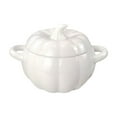 thumbnail image 2 of 1800ML Ceramic Cute Pumpkin Cup Ceramics ffee Mug Milk Soup Breakfast Large Double Ears Noodles Bowl （White）, 2 of 6