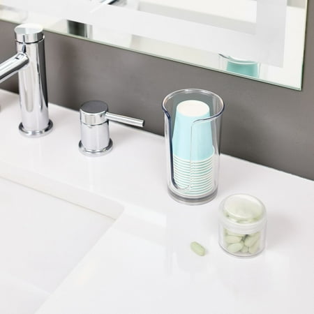 UPC: 0081492386407 | InterDesign Clarity Disposable Paper Cup Dispenser for Bathroom Countertops Clear