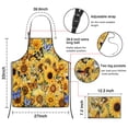 thumbnail image 3 of Beige Sunflower Butterfly Pattern Apron-Garden Aprons for Women with Pockets-Cotton Linen Waterproof Kitchen Cooking Gardening Aprons Adjustable for Kitchen,Cooking,BBQ and Salon 33x27 Inch, 3 of 7