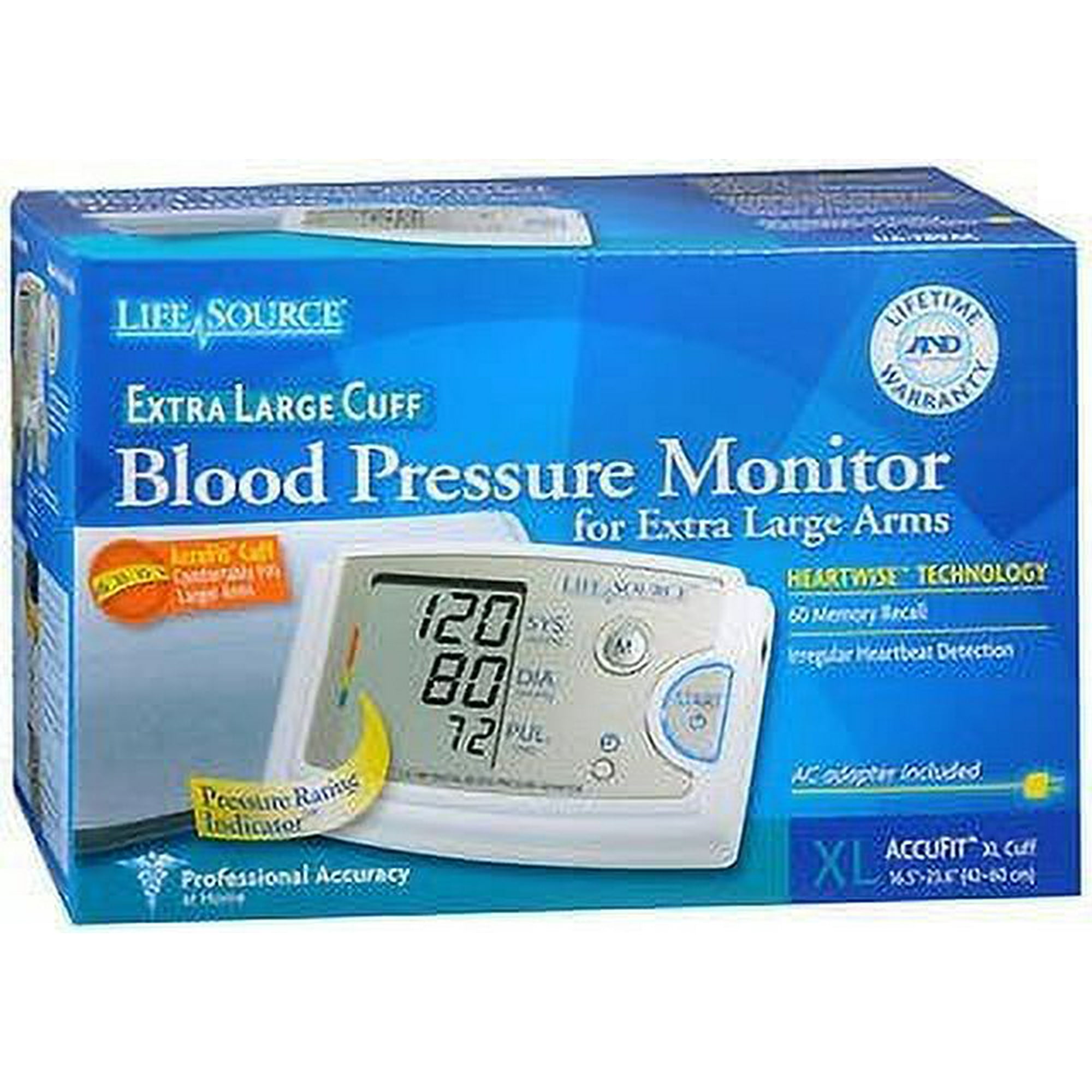 LifeSource Blood Pressure Monitor for Extra Large Arms - Each, Pack of 3