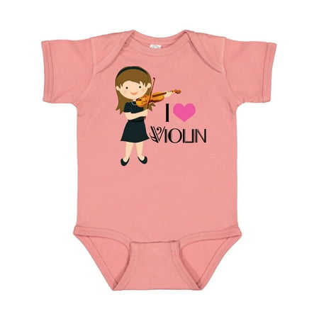 

Inktastic Girls I Heart Violin Gift Baby Girl Bodysuit