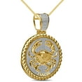thumbnail image 2 of Real Genuine 1.50 Cwt. MOISSANITE Diamond 40+ Grams Zodiac Birth Sign Cancer Crab Astrology Horoscope 14K Yellow Gold Over Pendant Charm Chain Set, 2 of 6