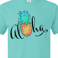 thumbnail image 4 of Inktastic Aloha- in Cursive with Pineapple Rainbow Colors T-Shirt, 4 of 5
