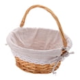 thumbnail image 2 of Cesta de picnic de ratán tejida a mano, accesorio versátil, encanto rústico para el hogar. Talla L Marrón claro, 2 of 9