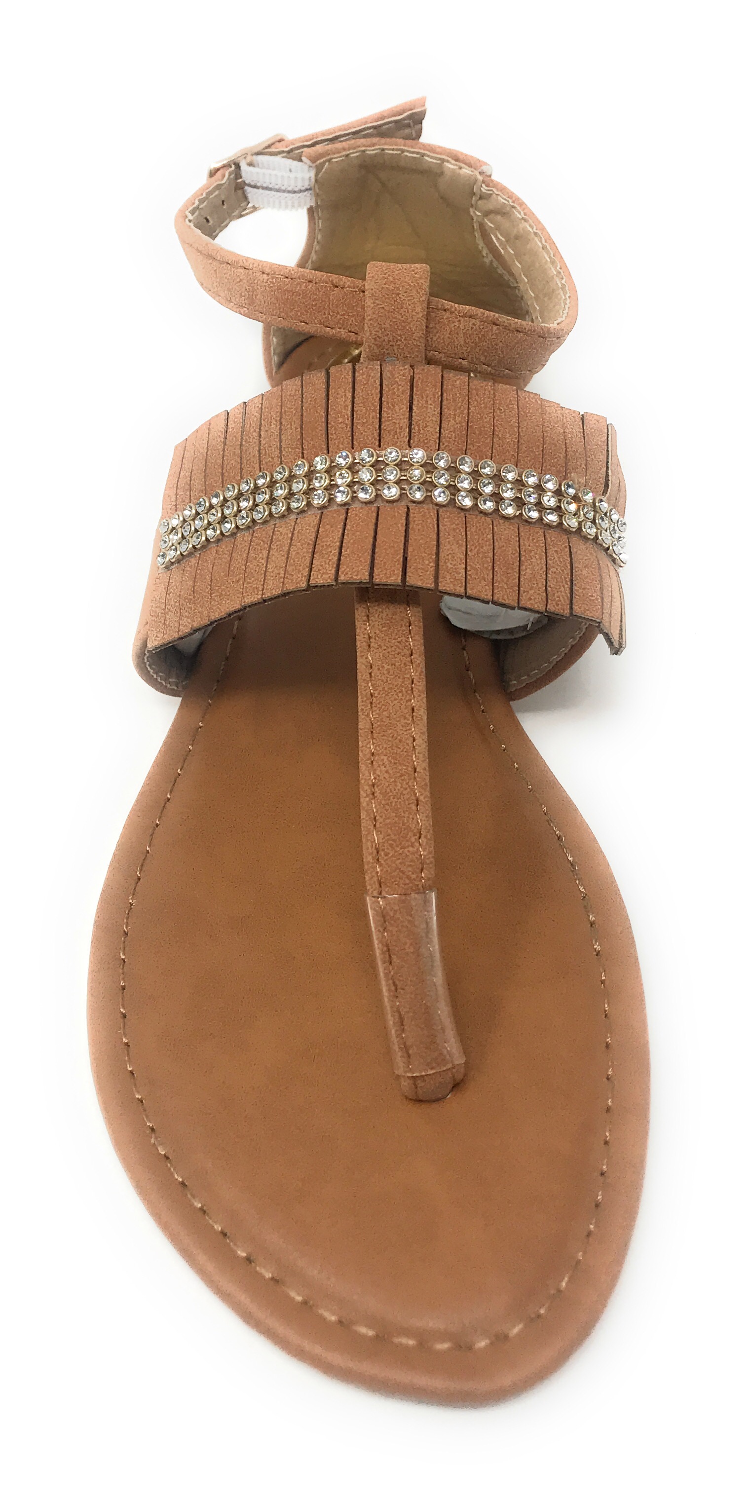 Victoria K Women's Fringed and Rhinestone Sandals