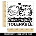 thumbnail image 2 of Perfectly Tolerable Cats Funny Valentine's Day Square Rubber Stamp Stamping Scrapbooking Crafting - Small 1.25in, 2 of 7