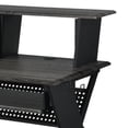 thumbnail image 2 of Tin 47 Inch Wood Music Desk Studio Station Keyboard Tray Shelves Gray - Saltoro Sherpi, 2 of 5