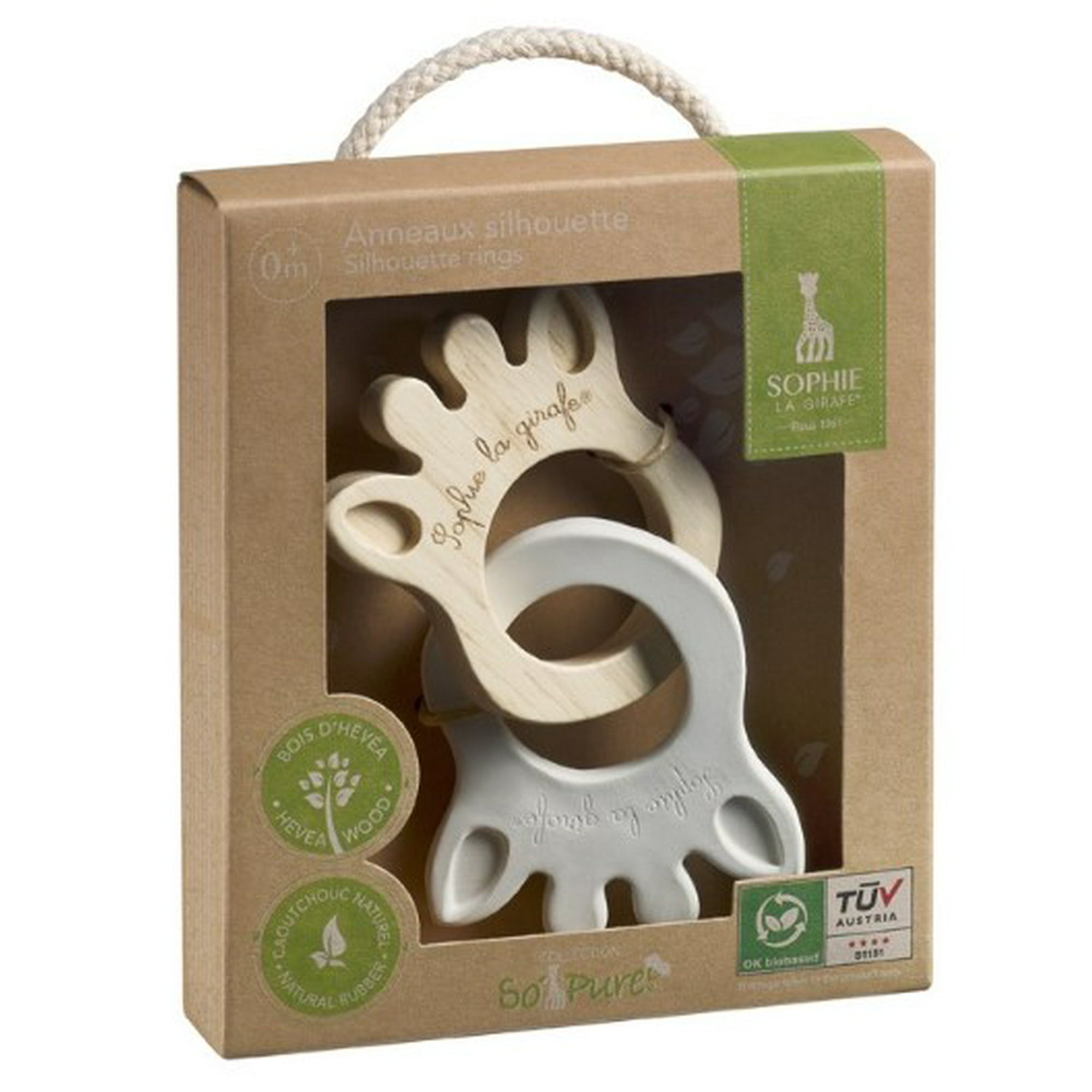 Sophie La Giraffe Só Pure Rubber & Wood Rings