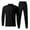 Black, variant on Men’s Long Sleeve Zip Collar Top and Elastic Waist Drawstring Pants Tracksuit Set Casual Athletic Outfit