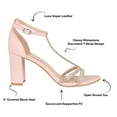 thumbnail image 6 of Journee Womens Denali Rhinestone Detail Block Heel Sandals, 6 of 10