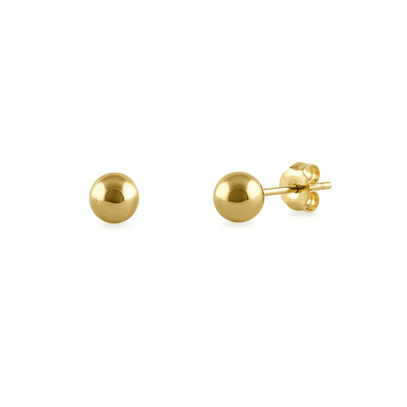 Vinali 14K Solid Gold Small Ball Stud Earrings