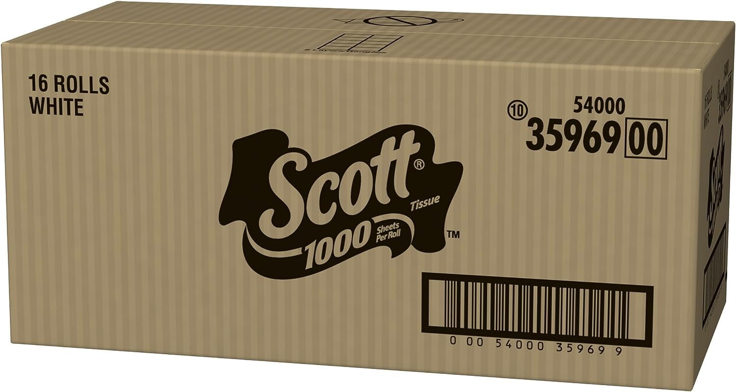 Scott 1000 Bath Tissue, 1000 Sheet Rolls 16 Rolls