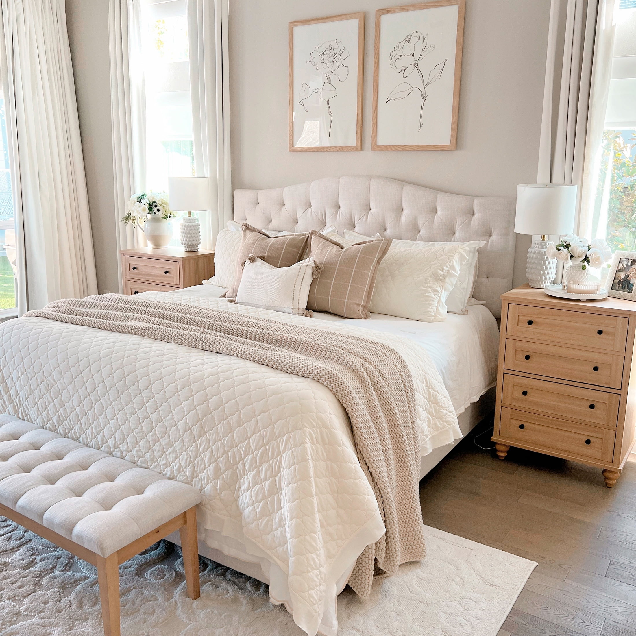 My Texas House Penelope Taupe 3-Piece Quilt Set, Full/Queen