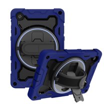Dteck Rugged Case for Lenovo Tab M8 (3rd Gen) 8" Tablet TB-8506 2021 / Tab M8 HD (2nd Gen) 2019 TB-8505 for Kids, Heavy Duty Tough Shockproof Cover with Rotating Hand Strap Stand,Deep Blue