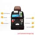 thumbnail image 4 of Yeacher Car Seat Organizer, Car Organizer Back Seat Protector PU Leather Car Storage Organizer with Foldable Table Tray, Tablet Holder, Tissue Box, Multi Pockets (Black 1Piece), 4 of 5
