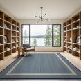 thumbnail image 2 of ODIKA 9'x12' Washable Area Rug Non-Shedding, Easy Care Navy Solid That Neutral Couch Design Modern Transitional Double Bordered for Master Suite, California King, Under Bed, 2 of 7